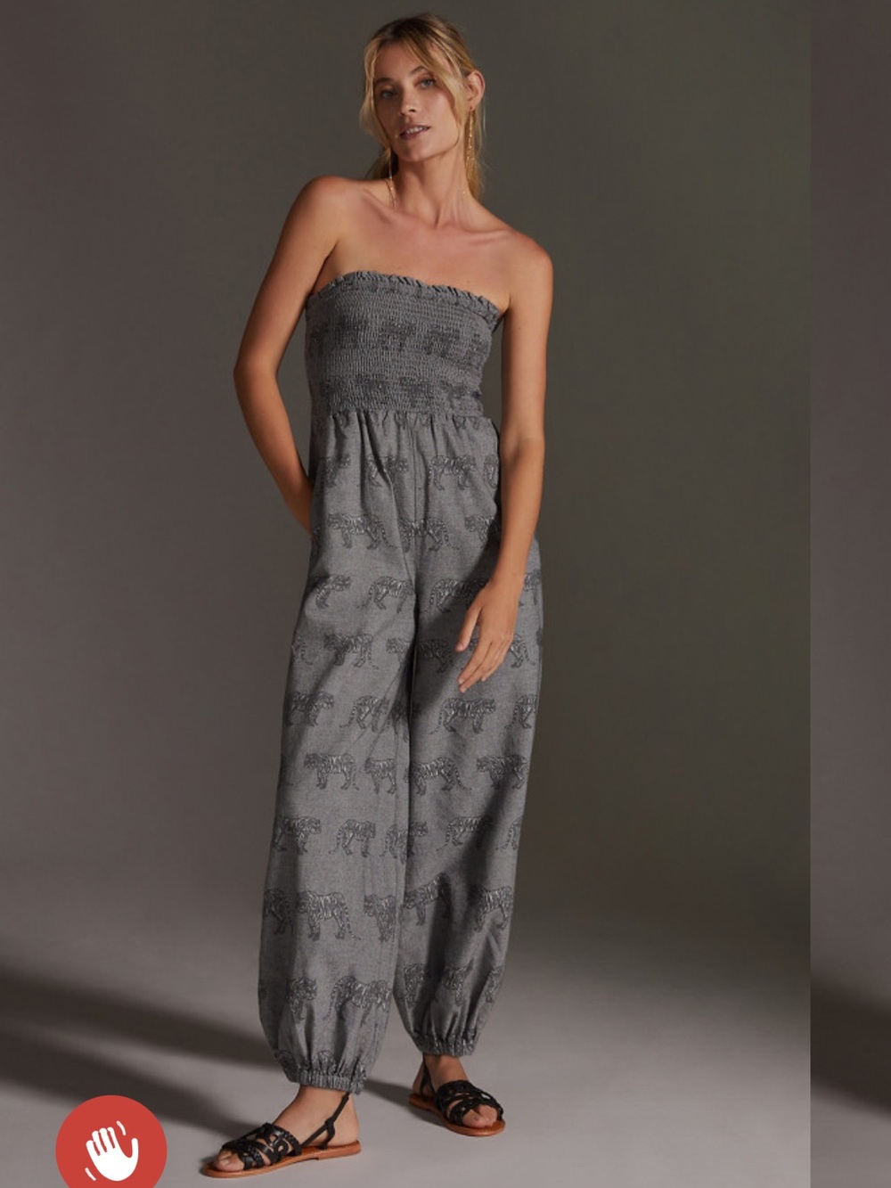 Anthropologie Strapless Balloon Pant Tiger Jumpsuit WITH POCKETS!!!!